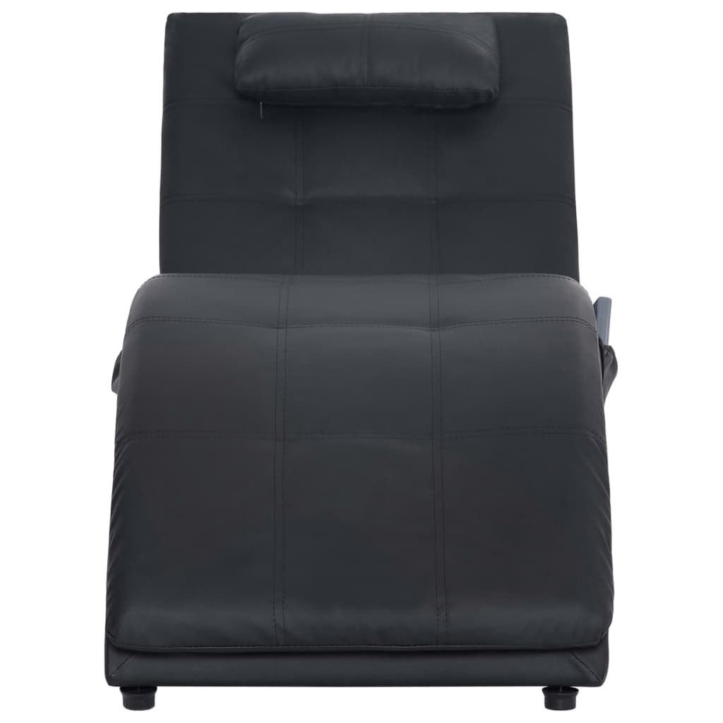 Diván De Masaje Con Almohada De Cuero Sintético Marrón