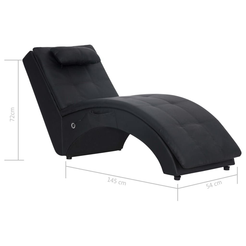 Diván De Masaje Con Almohada De Cuero Sintético Marrón