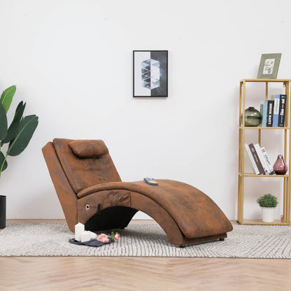 Diván De Masaje Con Almohada De Piel De Ante Artificial