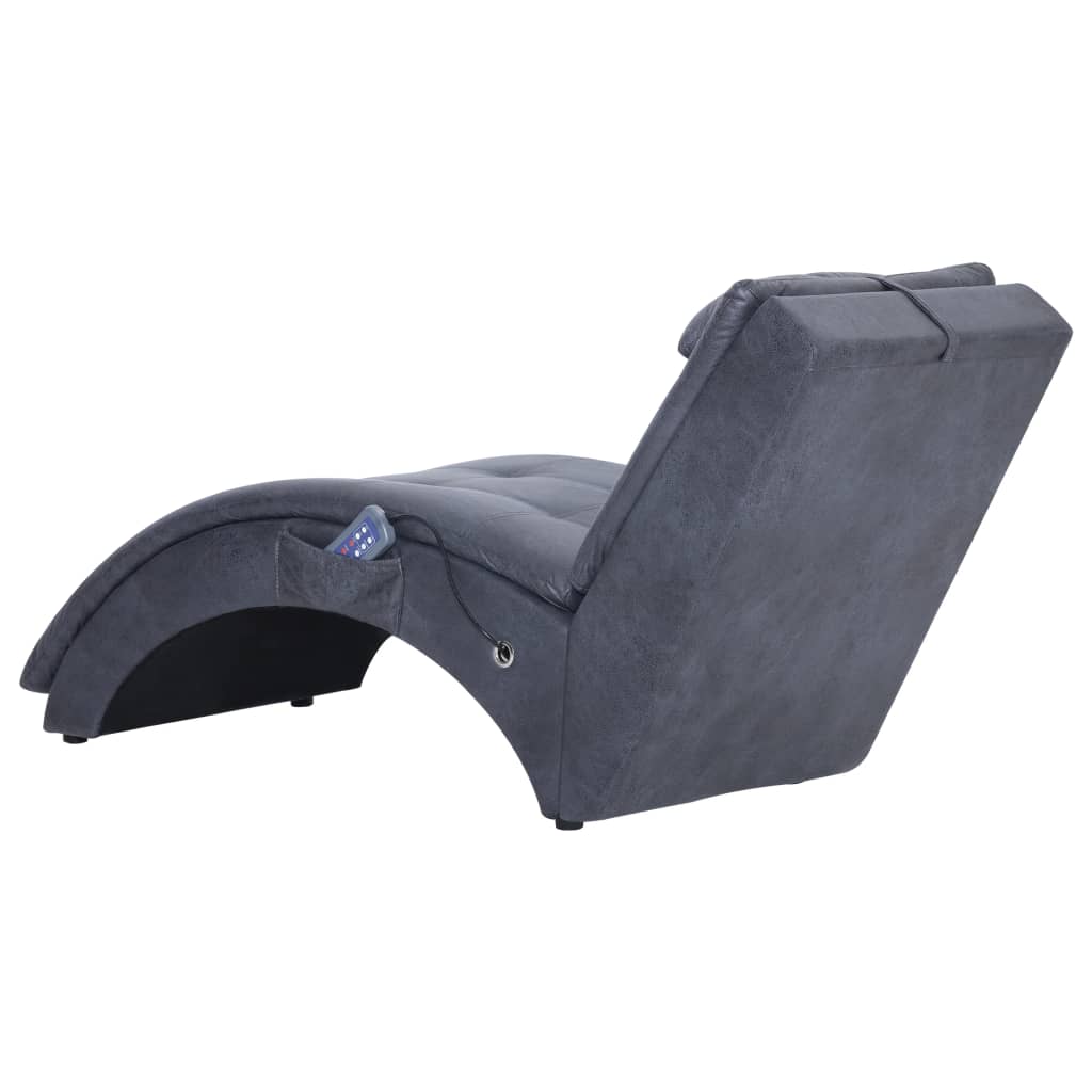 Diván De Masaje Con Almohada De Piel De Ante Artificial