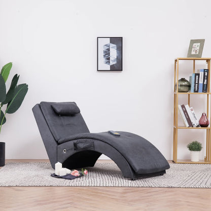 Diván De Masaje Con Almohada De Piel De Ante Artificial