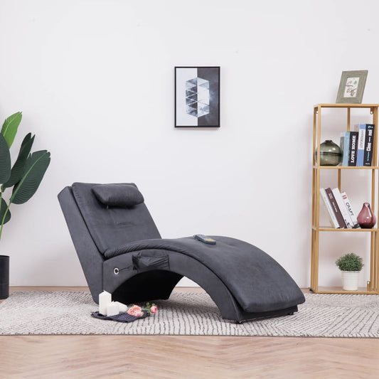 Diván De Masaje Con Almohada De Piel De Ante Artificial