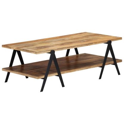 Mesa De Centro Madera Maciza Reciclada 115X60X40 Cm