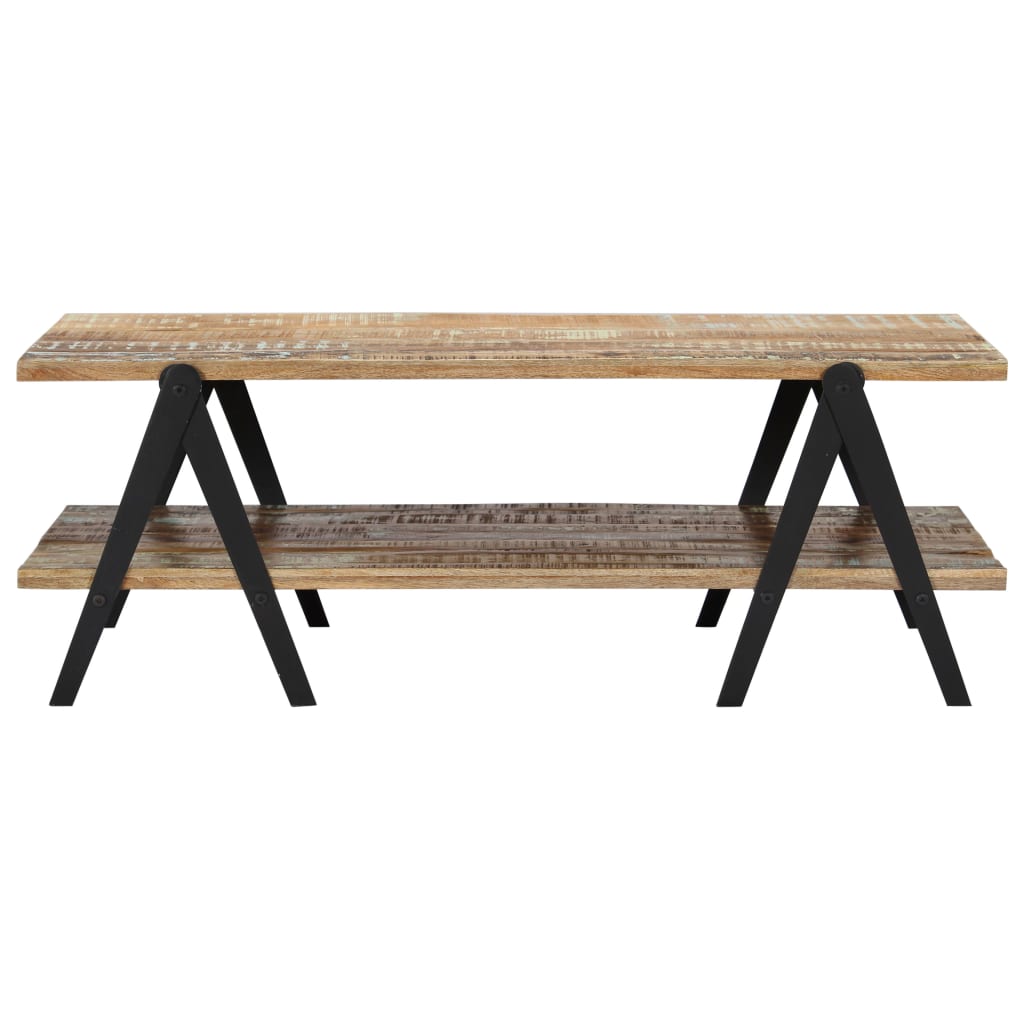 Mesa De Centro Madera Maciza Reciclada 115X60X40 Cm