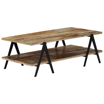 Mesa De Centro Madera Maciza Reciclada 115X60X40 Cm