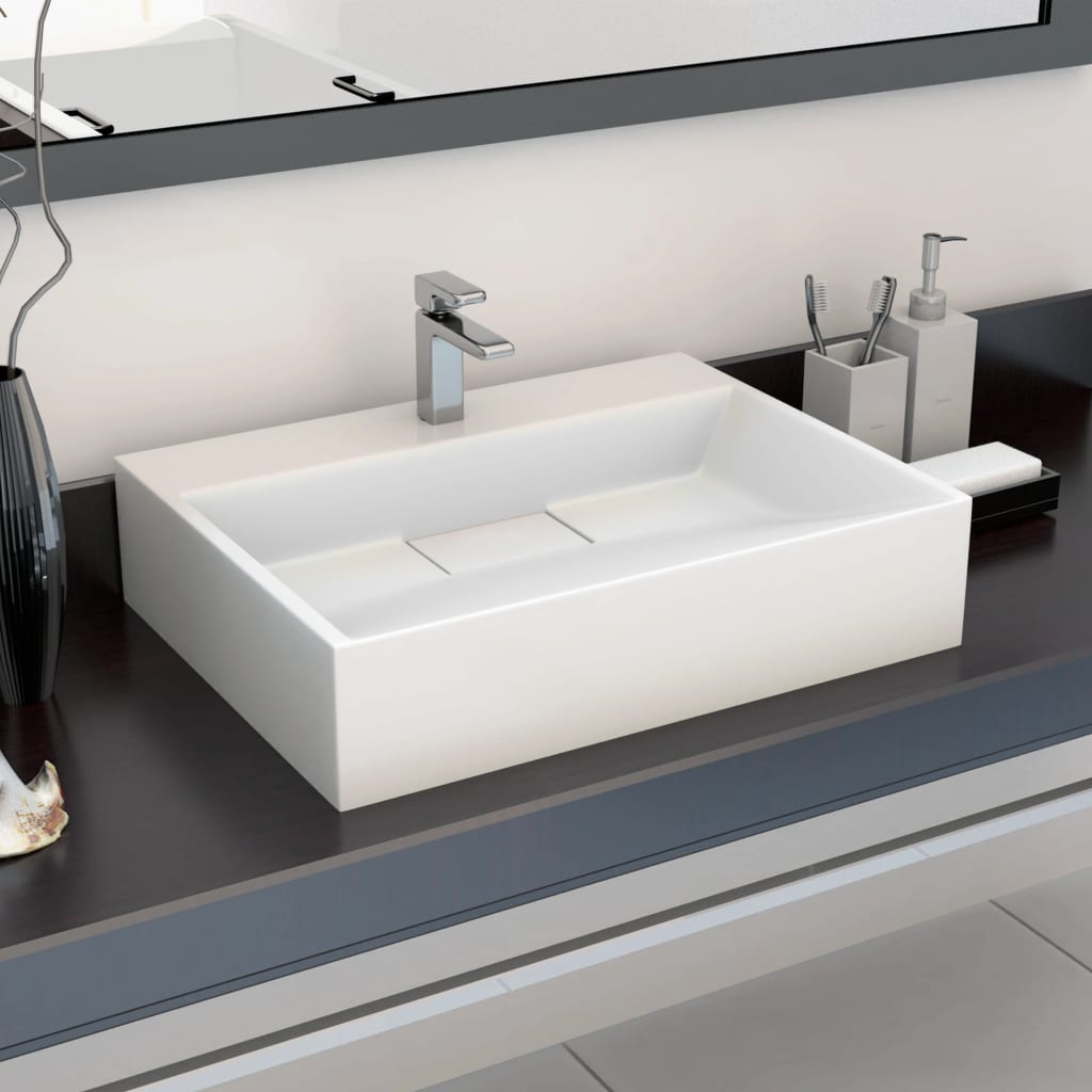 Lavabo Resina Mineral/Mármol Blanco
