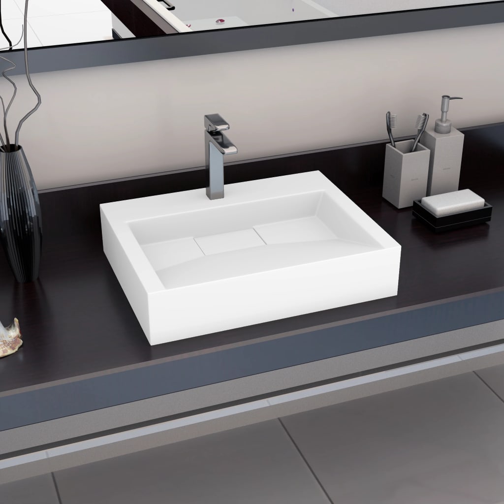 Lavabo Resina Mineral/Mármol Blanco
