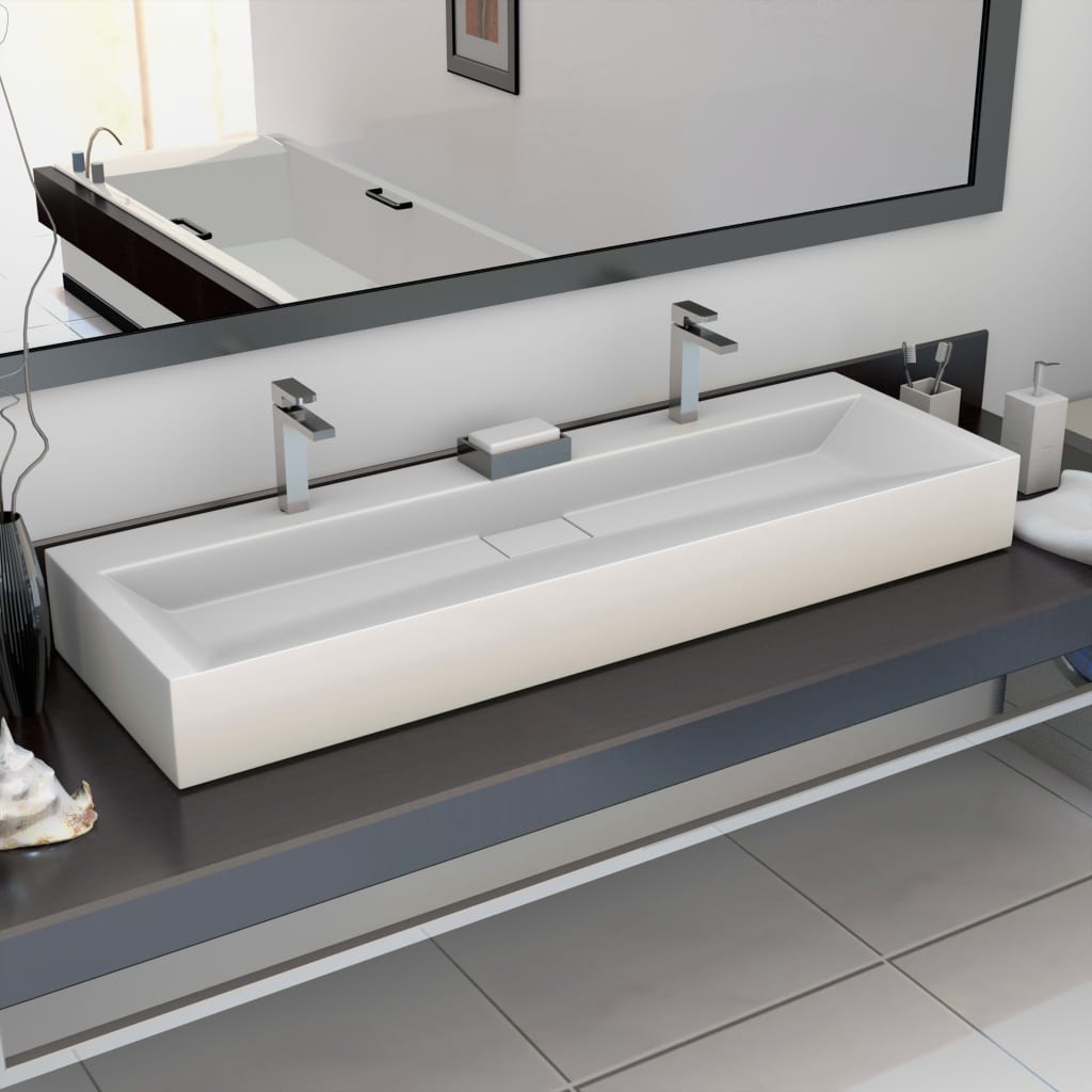 Lavabo Resina Mineral/Mármol Blanco