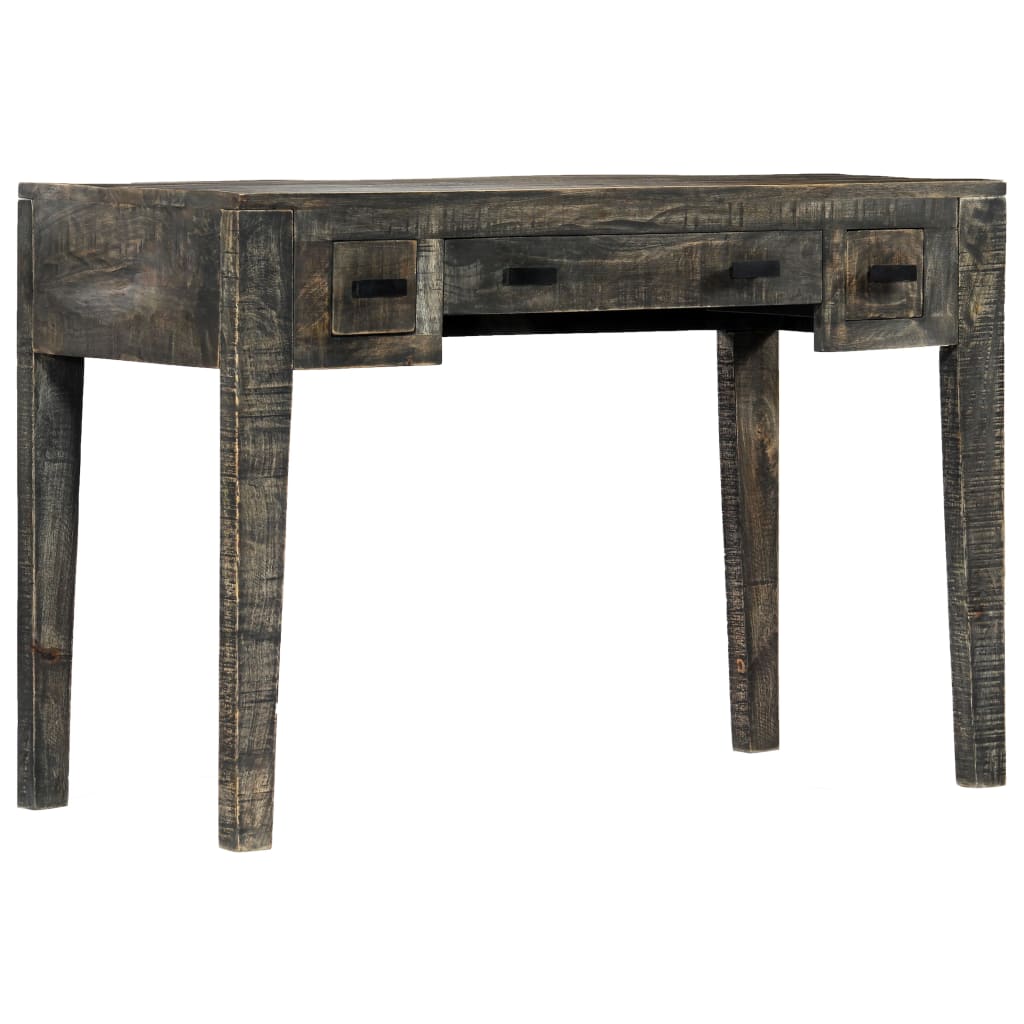 Escritorio De Madera Maciza De Mango Negro 110X50X75 Cm