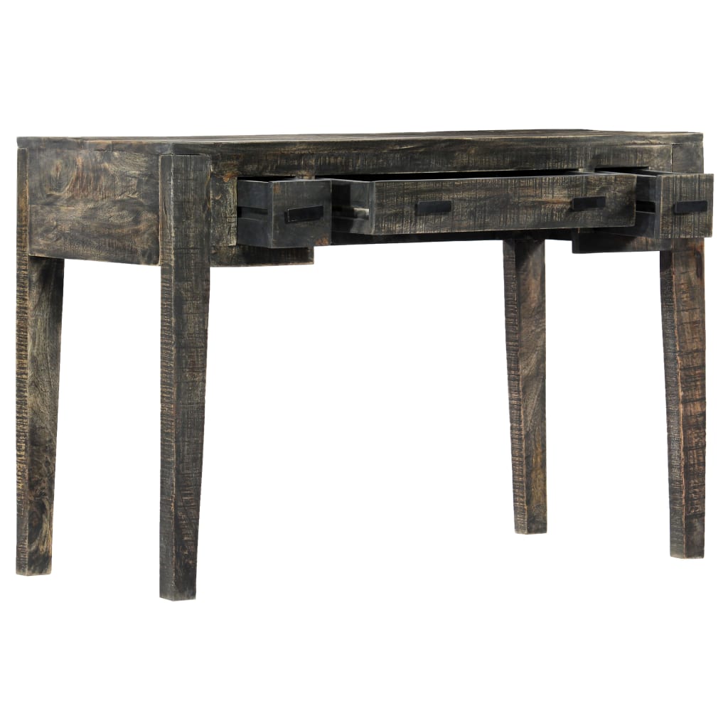 Escritorio De Madera Maciza De Mango Negro 110X50X75 Cm