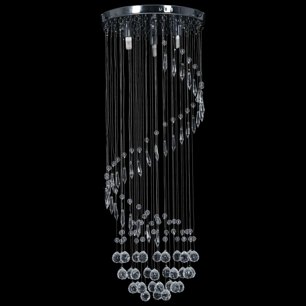 Lámpara De Techo Con Cuentas De Cristal Plateado En Espiral G9