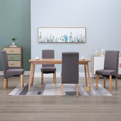 Sillas De Comedor 4 Unidades Tela Gris