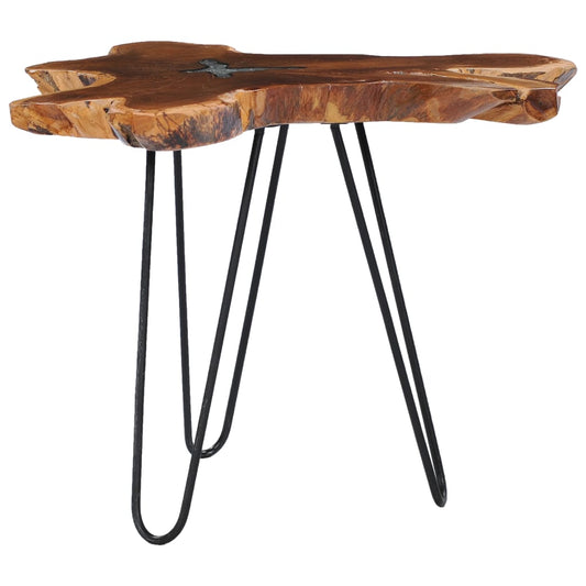 Mesa De Centro De Madera Maciza De Teca Y Polirresina 70X45 Cm
