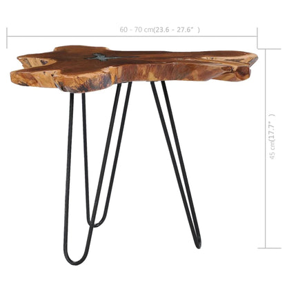 Mesa De Centro De Madera Maciza De Teca Y Polirresina 70X45 Cm