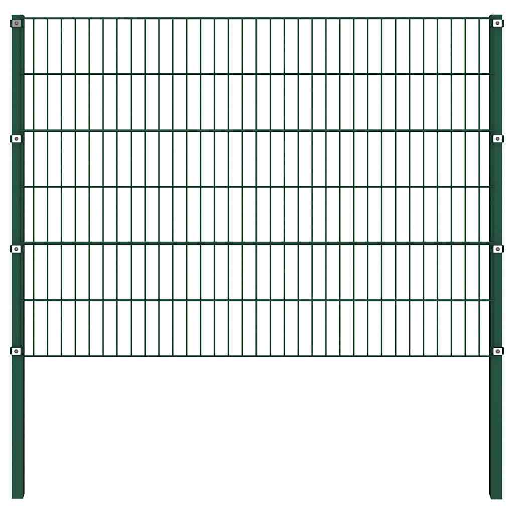 Panel De Valla Con Postes De Hierro 1040X Verde