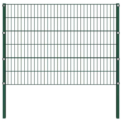 Panel De Valla Con Postes De Hierro 1040X Verde