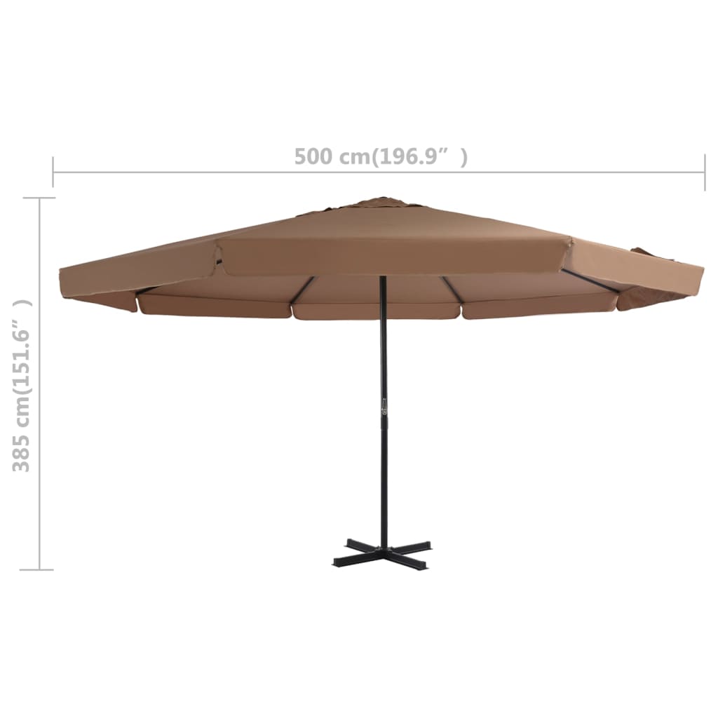 Sombrilla De Jardín Con Base Portátil Gris Taupe