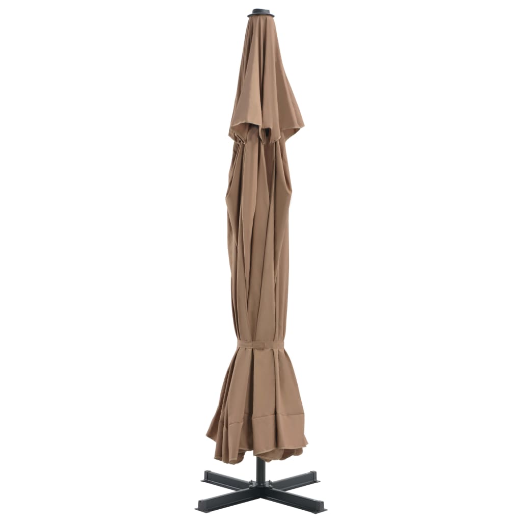 Sombrilla De Jardín Con Base Portátil Gris Taupe