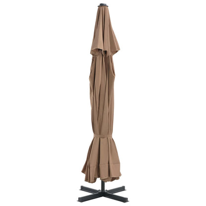 Sombrilla De Jardín Con Base Portátil Gris Taupe
