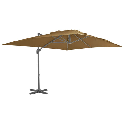 Sombrilla De Jardín Con Base Portátil Gris Taupe