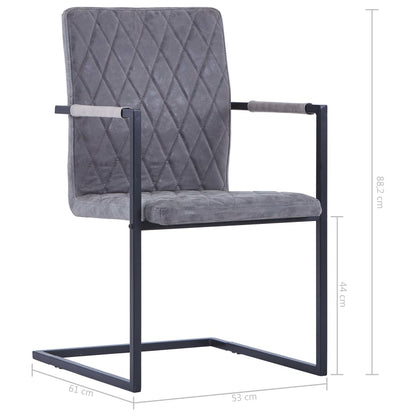 Sillas De Comedor Voladizas 2 Uds Cuero Sintético