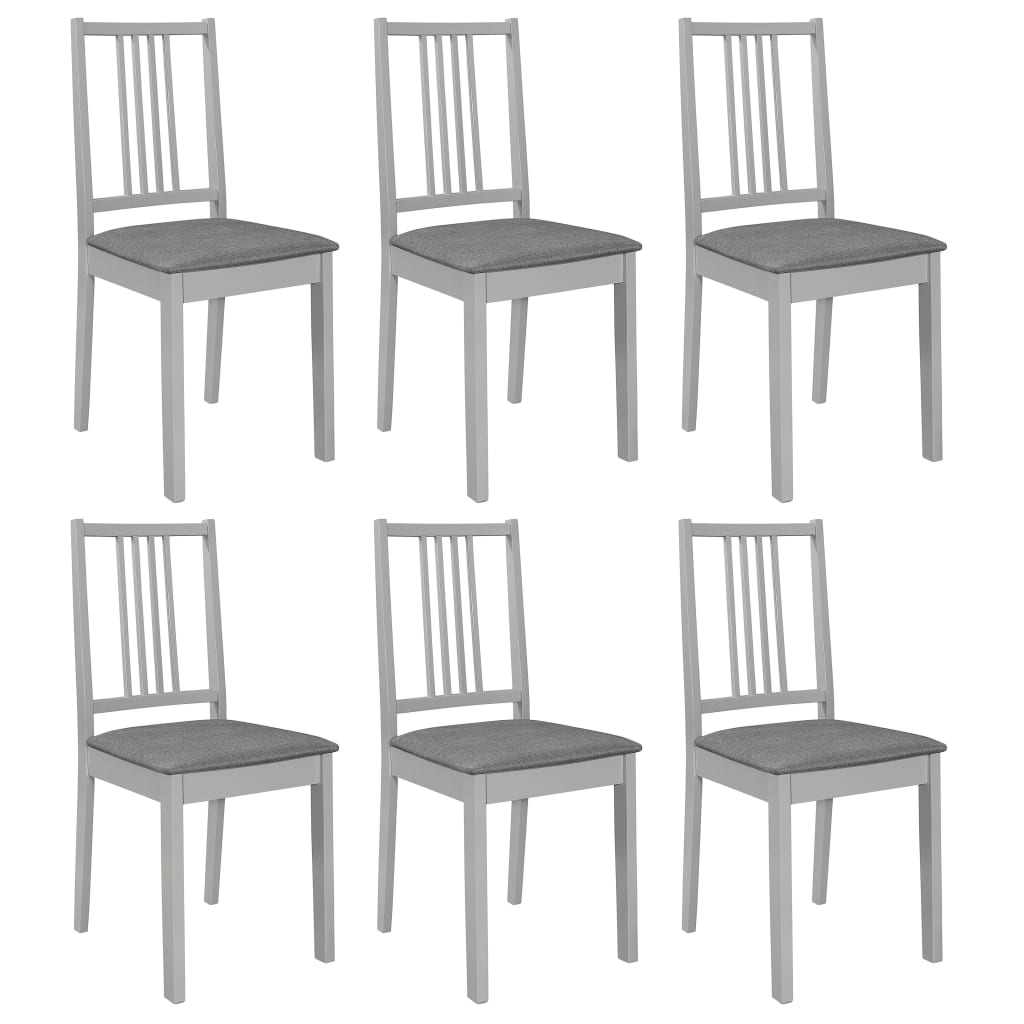 Sillas De Comedor Con Cojines 4 Unidades Madera Maciza Blanca