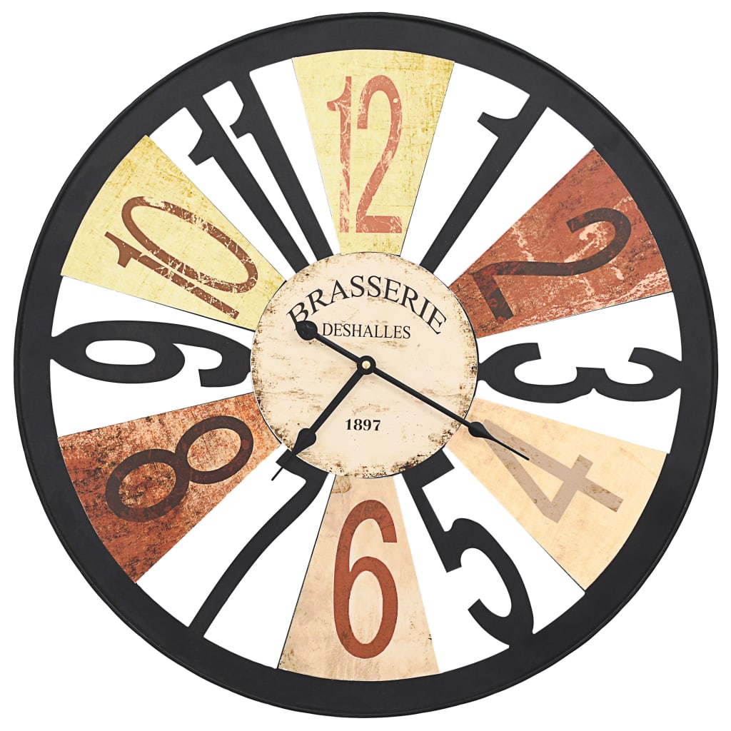 Reloj De Pared De Metal Multicolor 60 Cm