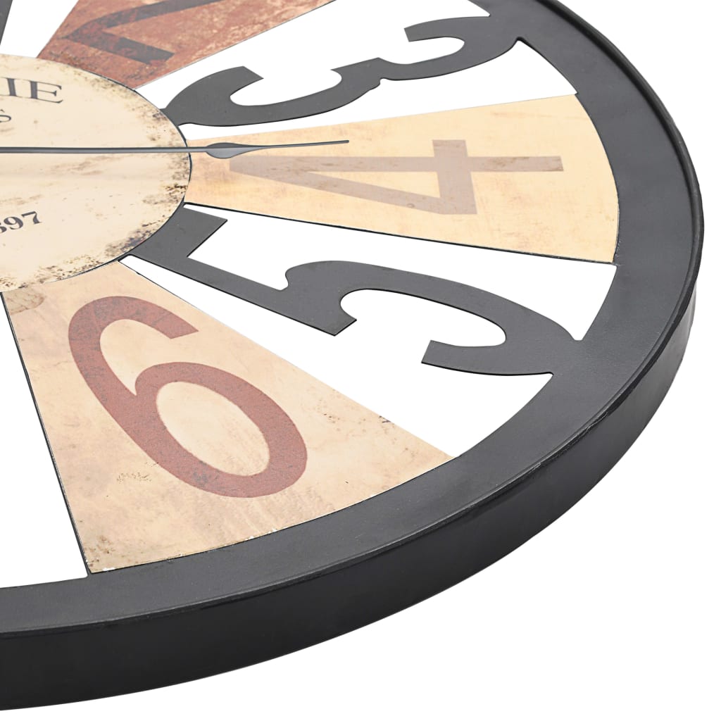 Reloj De Pared De Metal Multicolor 60 Cm