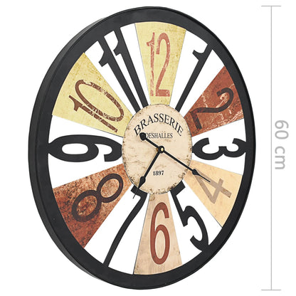 Reloj De Pared De Metal Multicolor 60 Cm