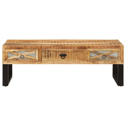 Mesa De Centro De Madera Maciza De Mango 110X50X38 Cm