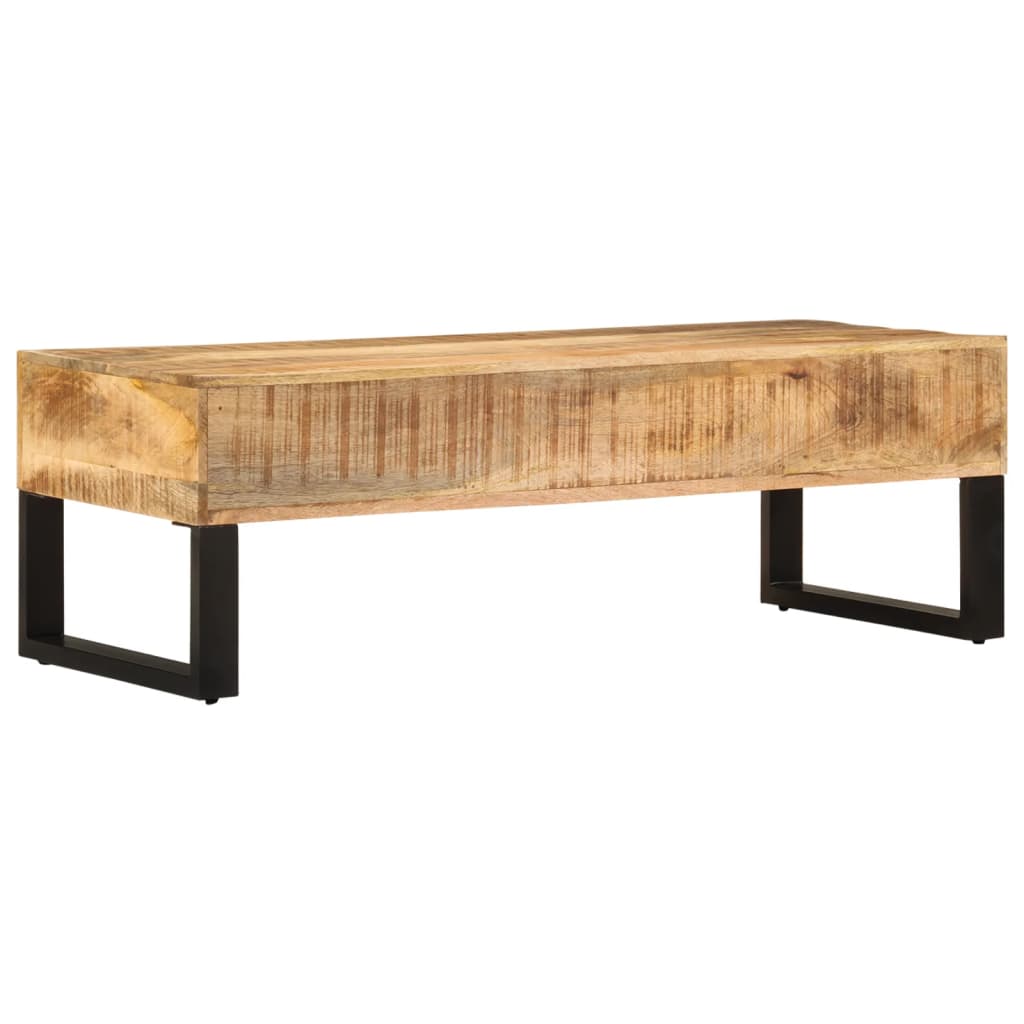 Mesa De Centro De Madera Maciza De Mango 110X50X38 Cm