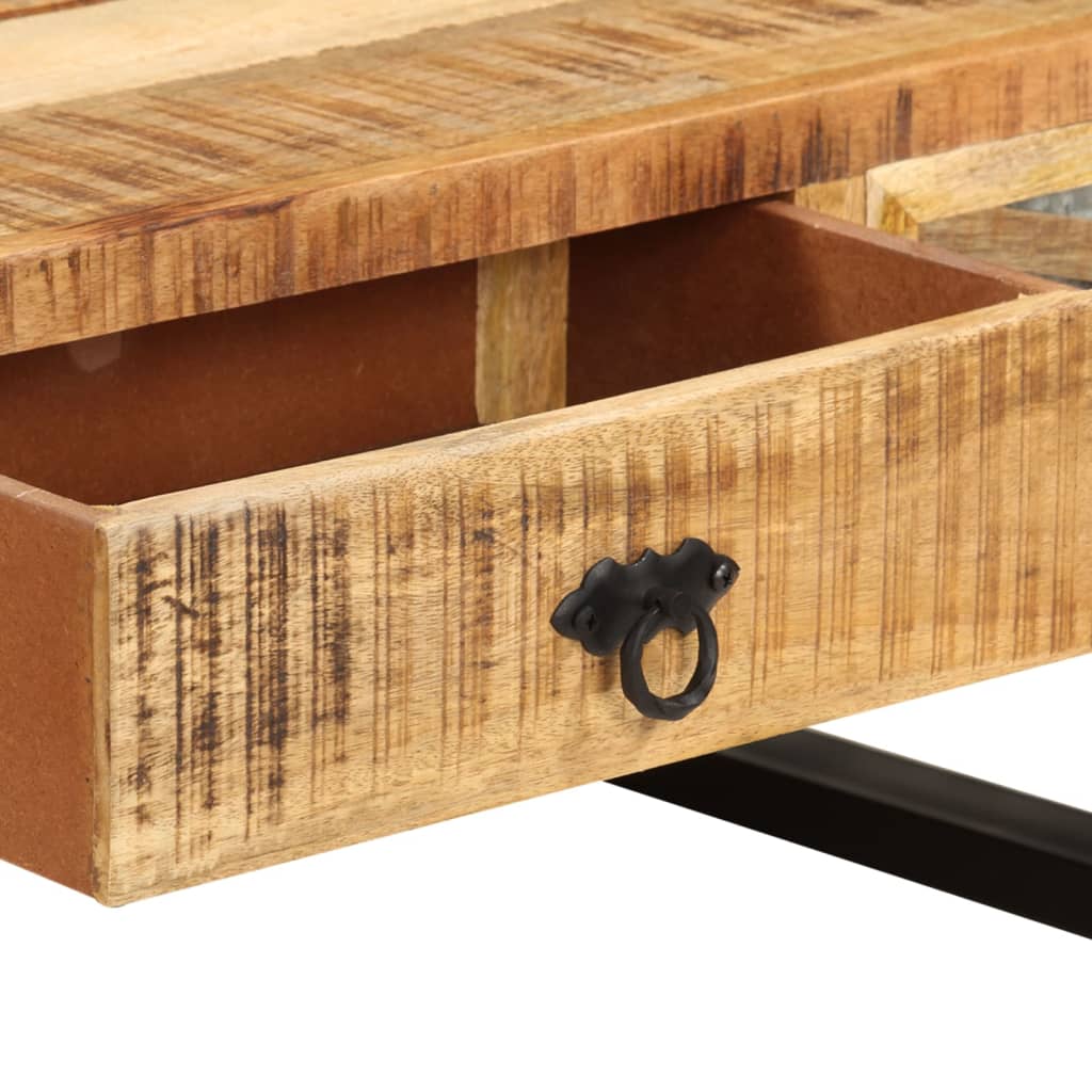 Mesa De Centro De Madera Maciza De Mango 110X50X38 Cm
