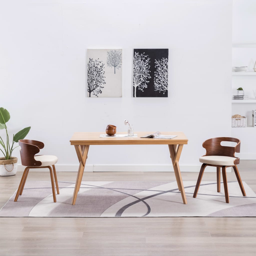 Sillas De Comedor 6 Unidades Madera Y Cuero Sintético Negro