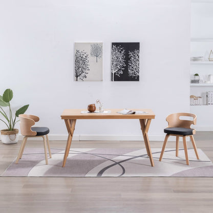 Sillas De Comedor 6 Unidades Madera Y Cuero Sintético Negro