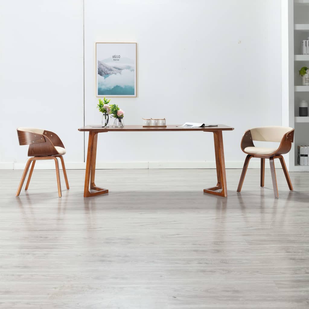 Sillas De Comedor 4 Uds Madera Curvada Cuero Sintético Negro