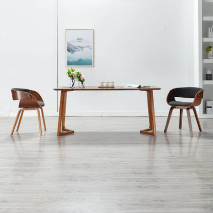 Sillas De Comedor 4 Uds Madera Curvada Cuero Sintético Negro