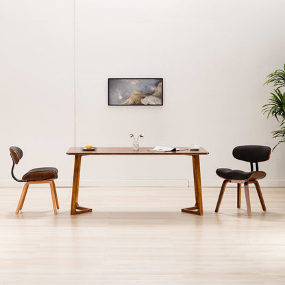 Sillas De Comedor 4 Uds Madera Curvada Y Cuero Sintético Crema