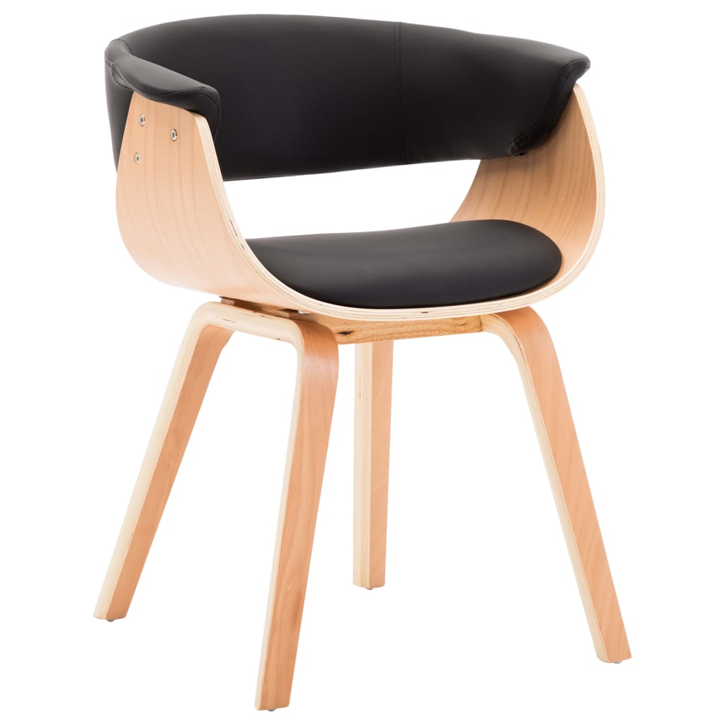 Sillas De Comedor 6 Uds Madera Curvada Y Cuero Sintético Crema