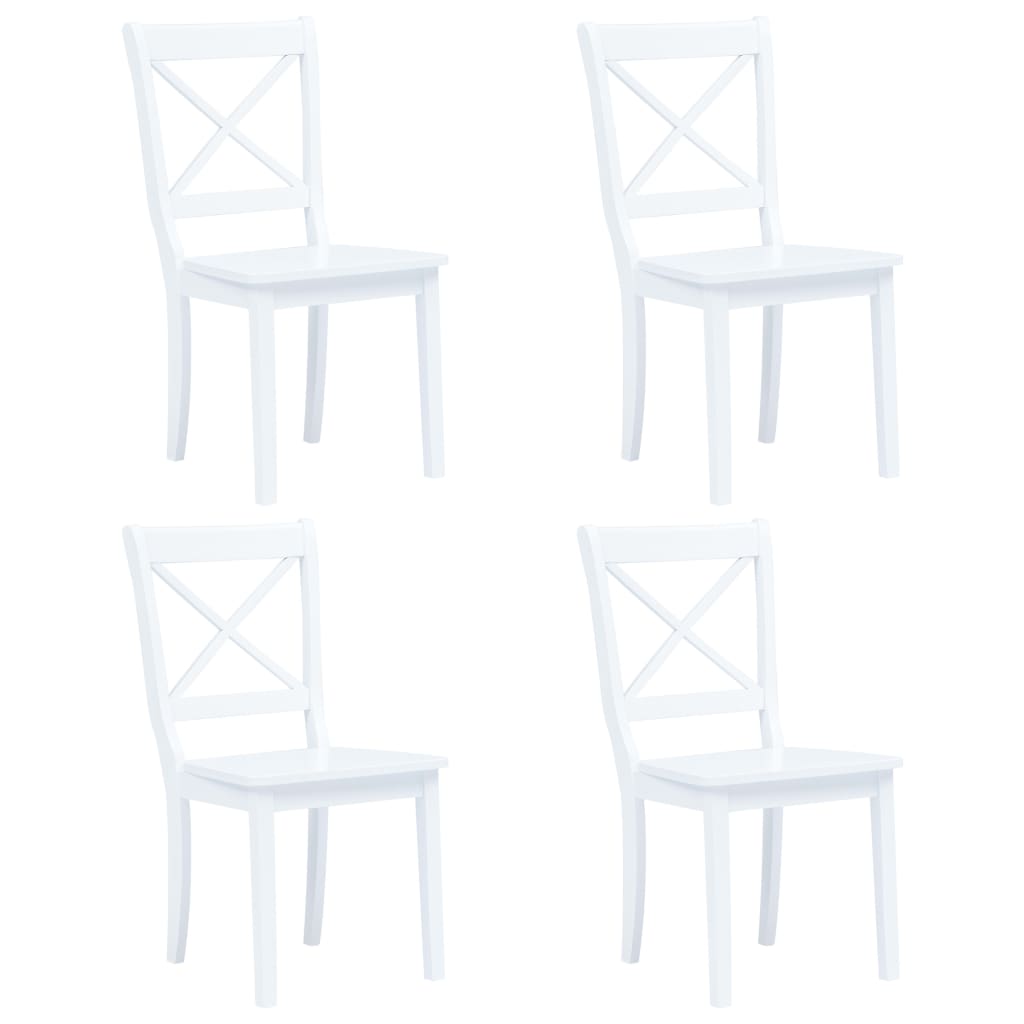 Conjunto De Comedor 5 Piezas Madera Maciza De Caucho