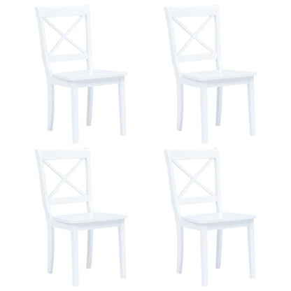 Conjunto De Comedor 5 Piezas Madera Maciza De Caucho