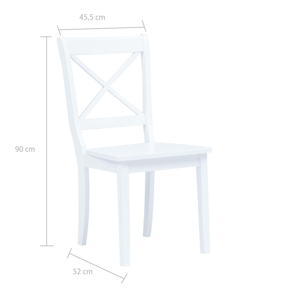 Conjunto De Comedor 5 Piezas Madera Maciza De Caucho