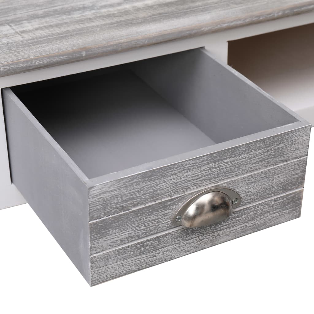 Escritorio De Madera Gris 110X45X76 Cm