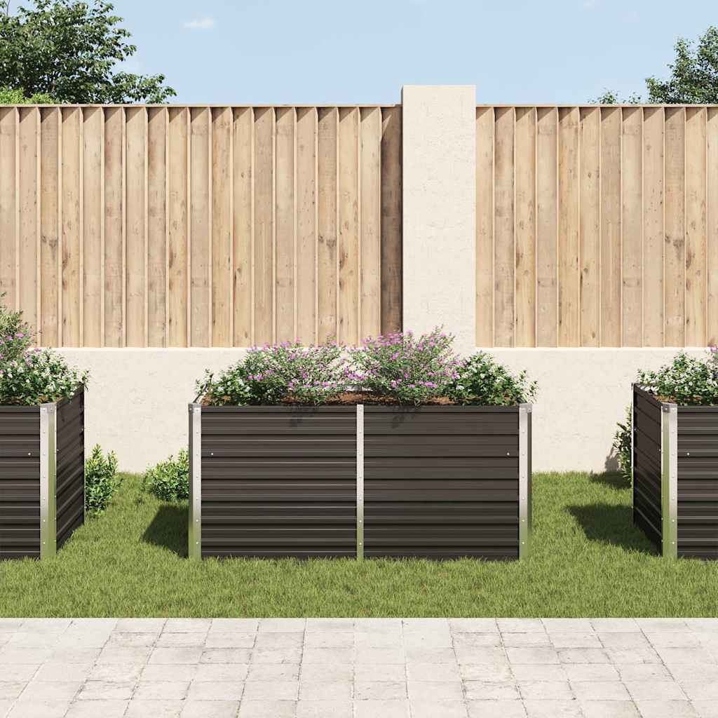 Jardinera Elevada Acero Galvanizado Gris 160X80X77Cm