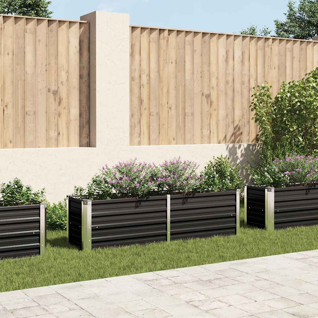 Jardinera Elevada Acero Galvanizado Gris 160X80X77Cm