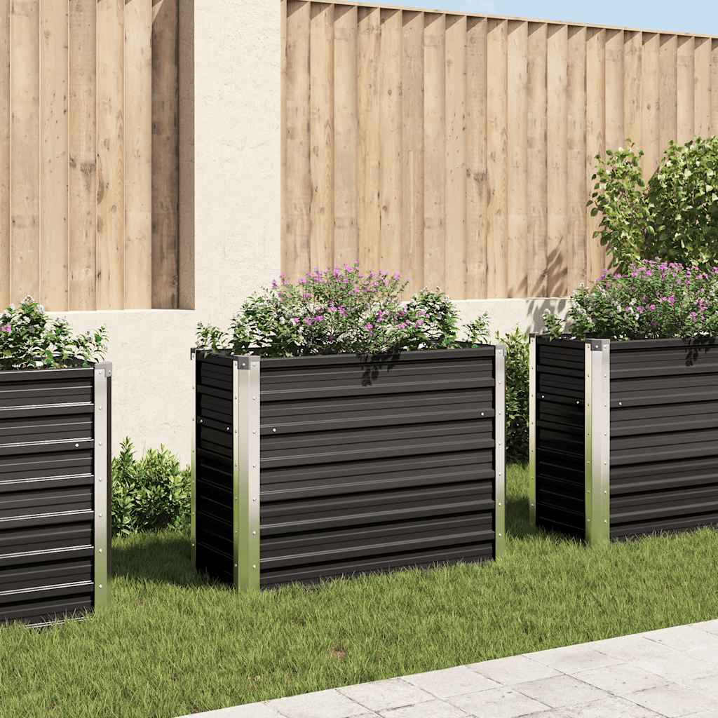 Jardinera Elevada Acero Galvanizado Gris 160X80X77Cm