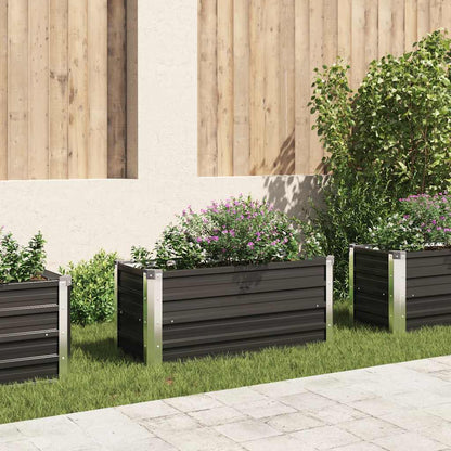 Jardinera Elevada Acero Galvanizado Gris 160X80X77Cm