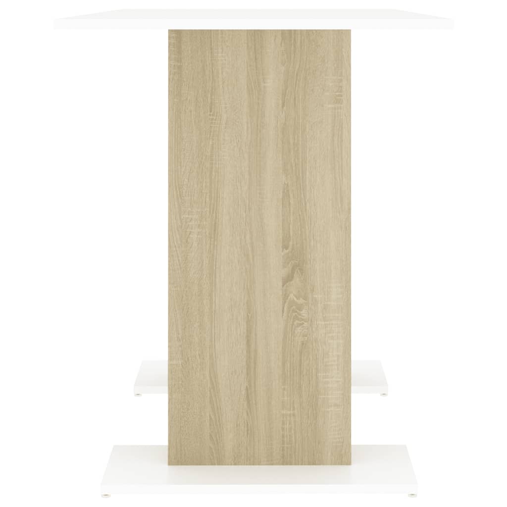 Mesa De Comedor Madera Contrachapada Blanco Roble 120X60X76 Cm