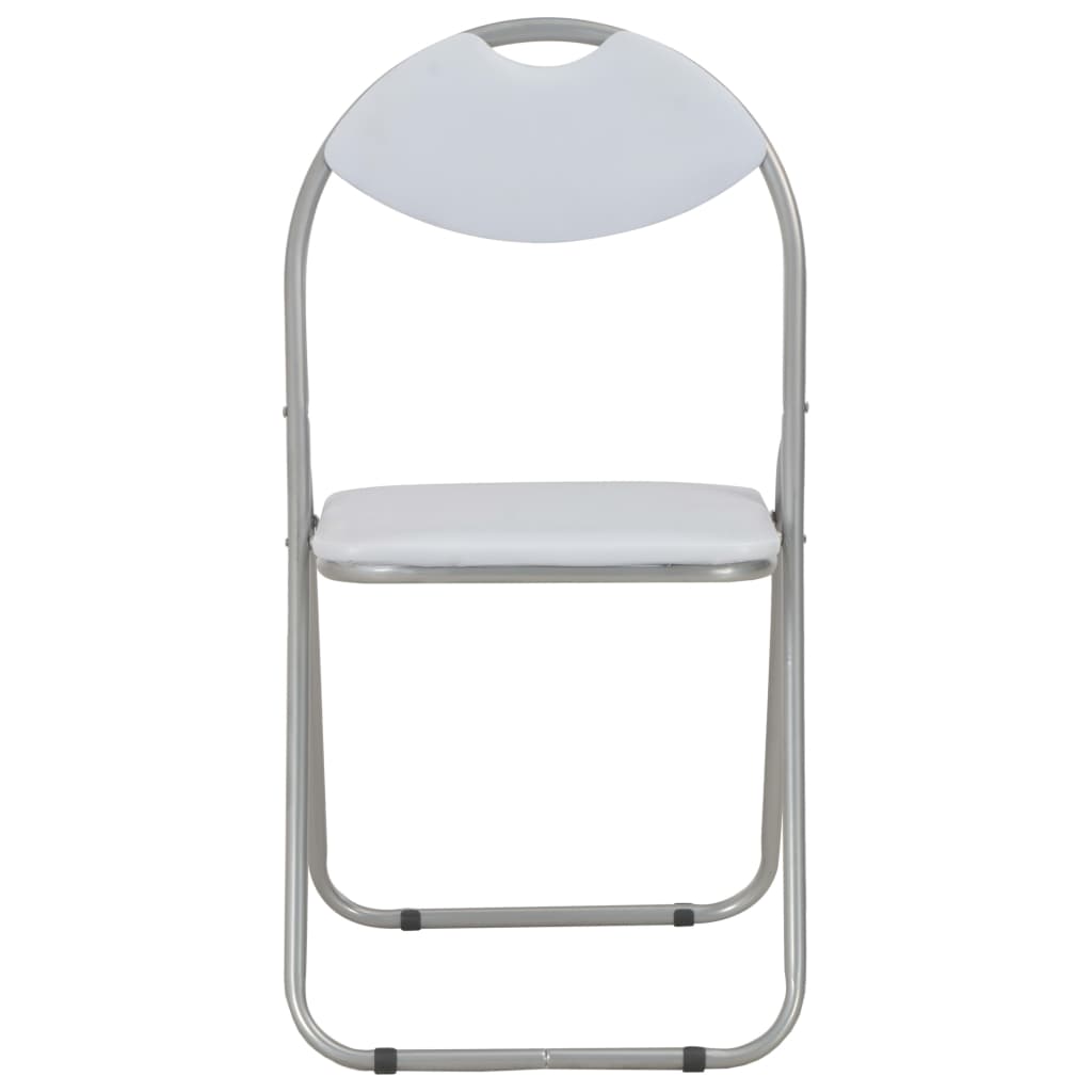 Sillas Plegables, 2 Unidades, Piel Sintética Blanca