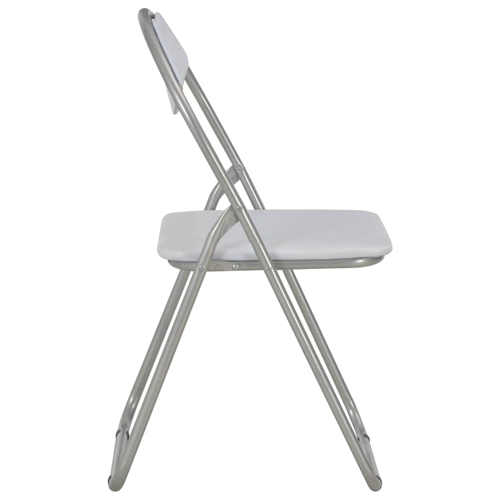 Sillas Plegables, 2 Unidades, Piel Sintética Blanca