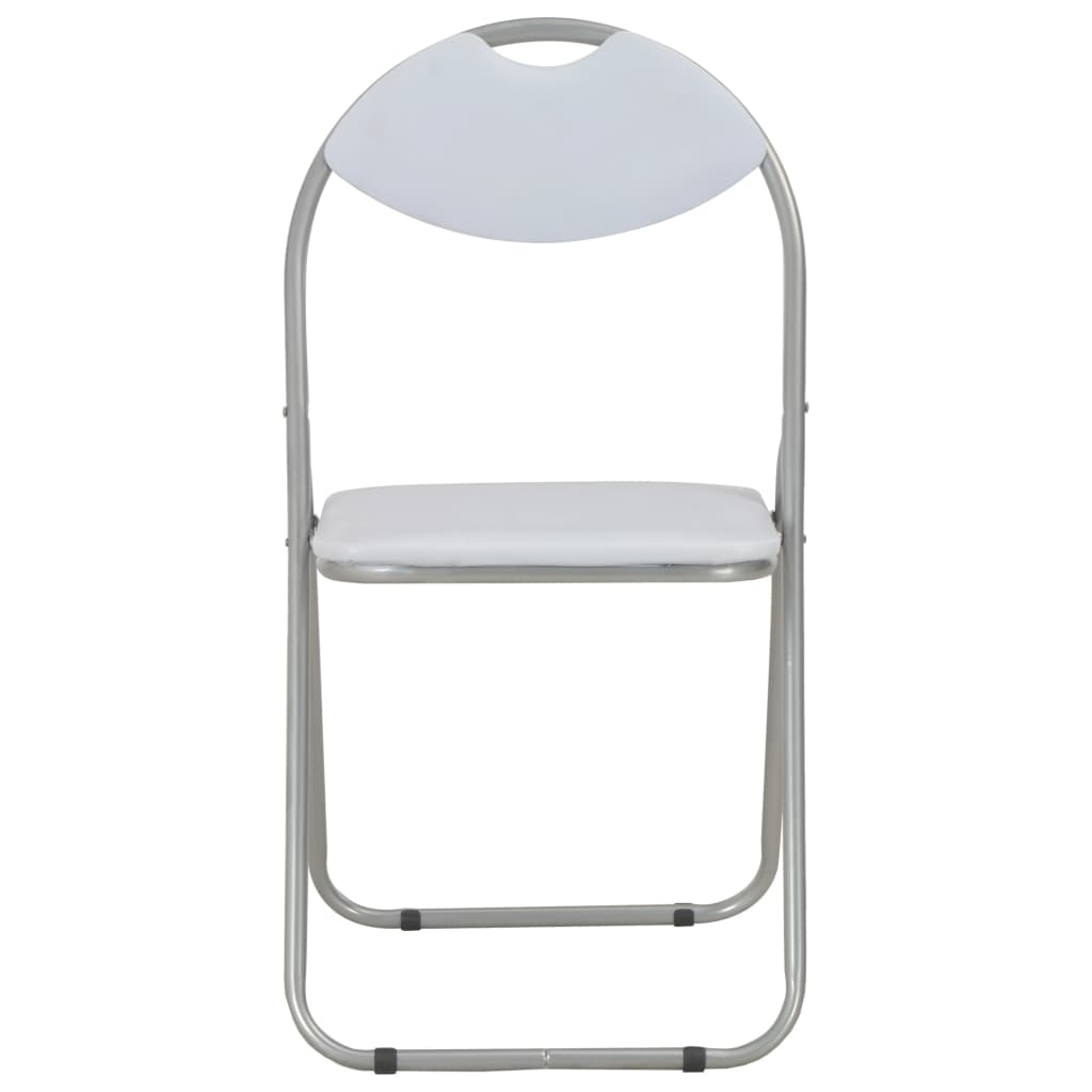 Sillas Plegables, 6 Unidades, Piel Sintética Blanca.